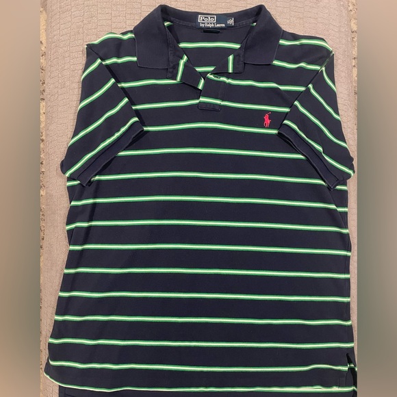 Ralph Lauren Other - Vintage Polo Ralph Lauren Navy and Green Polo Shirt XL Custom Fit